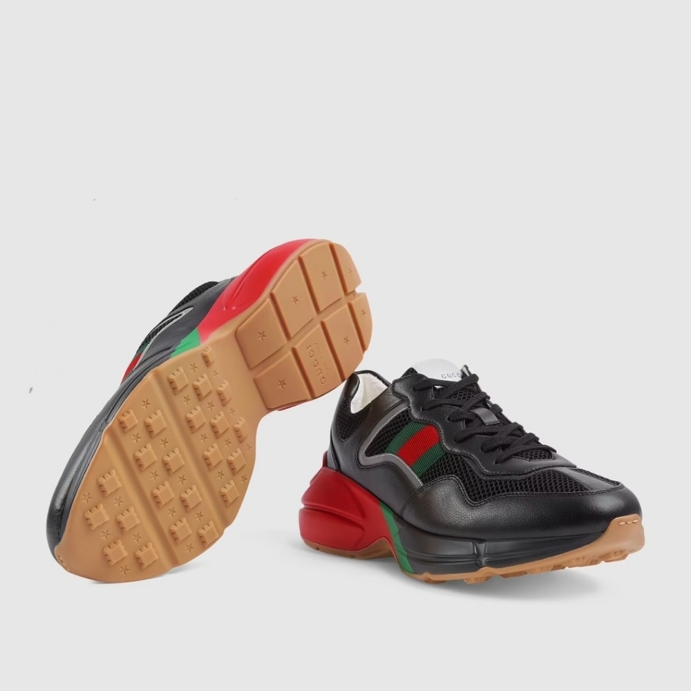 Gucci Men's Black Rhyton Low-top Sneaker - Picture 2 of 7